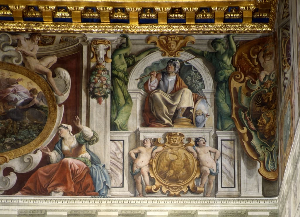  160-Giovanni Lanfranco-Particolare dall'affresco della Sala del Palazzo del Quirinale, Roma 